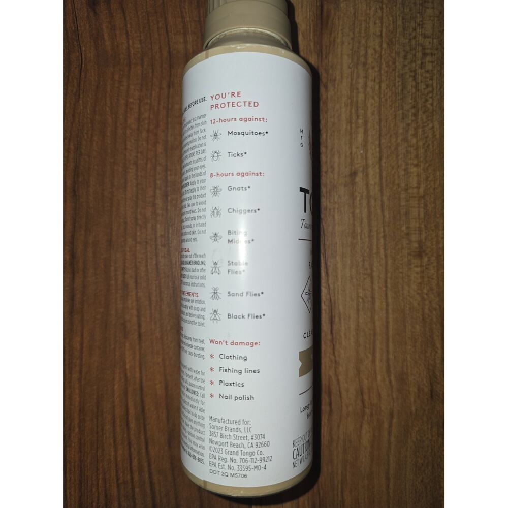 Grand Tongo Fragrance Free Insect Mosquito Repellent Bug Spray *DEET Free 12hr - Picture 3 of 3